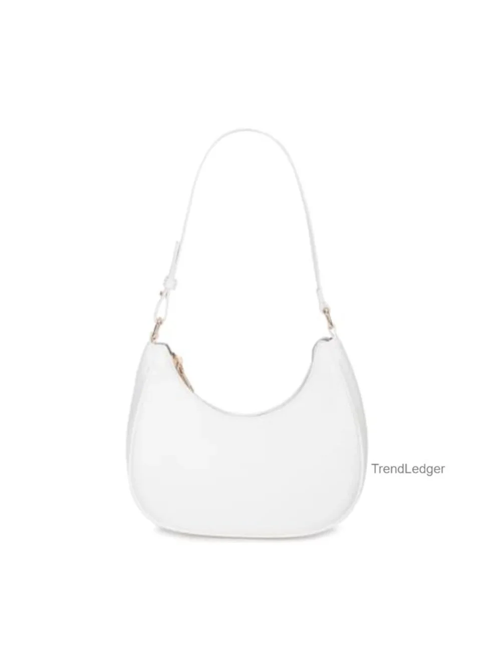 Crescent Hobo Tote Handbag PU Leather Mini Clutch Zipper Closure Shoulder Bag